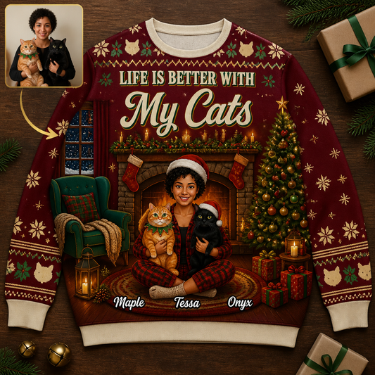 LIFE IS BETTER WITH My Cats – Personalized Photo T-Shirt - All over printed – Christmas Gift hero-6a98e7328efd6ab8d1ede77a.png