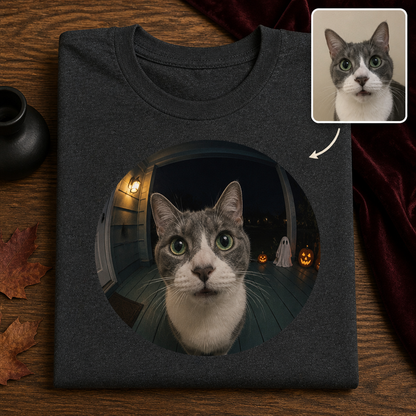 Personalized Cat Doorbell Camera Halloween Shirt – Custom Pet Photo Funny Ring Cam Cat Tee, Spooky Porch Pumpkin Ghost, Cat Lover Gift hero-6a98ec8afd8d2c2bf0ea7702.png