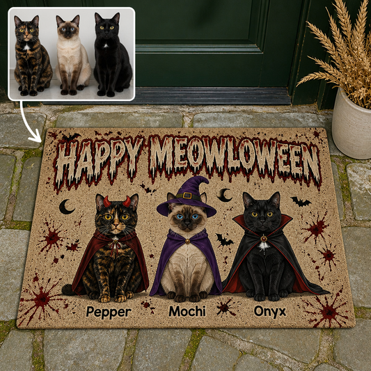 Happy Meowloween – Personalized Photo Doormat – Halloween Gift hero-6a98ecedfd8d2c2bf0ea770e.png
