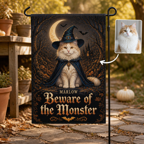 Beware of the Monster – Personalized Photo Flag – Halloween Gift hero-6a98ed17a0d718ff990ffeb7.png