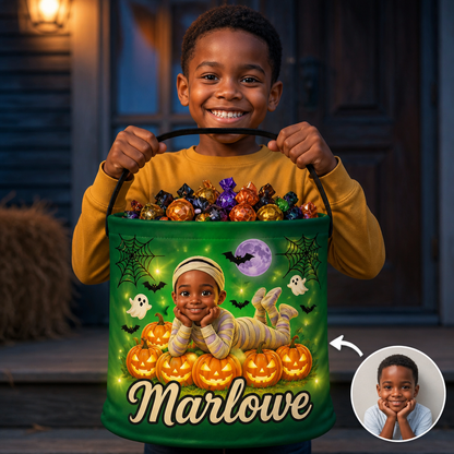 Personalized Halloween LED Bucket Bag – Custom Photo Trick or Treat Bag – Spooky Birthday Gift for Kids hero-6a9b7e7da3125b38d225598c.png