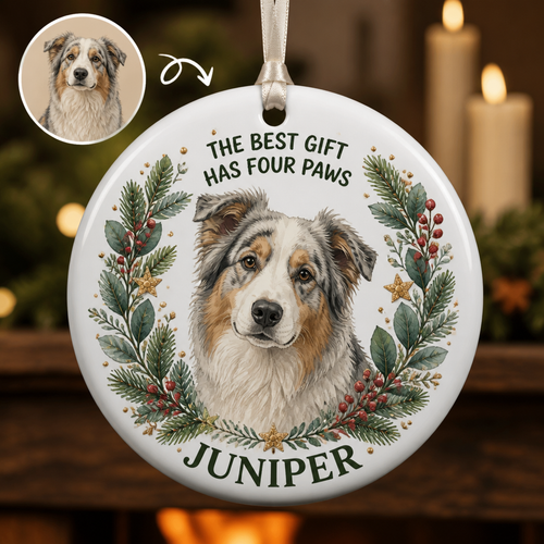 The Best Gift Has Four Paws – Personalized Photo Ornament – Christmas Gift hero-6a9b8233a3125b38d22559aa.png