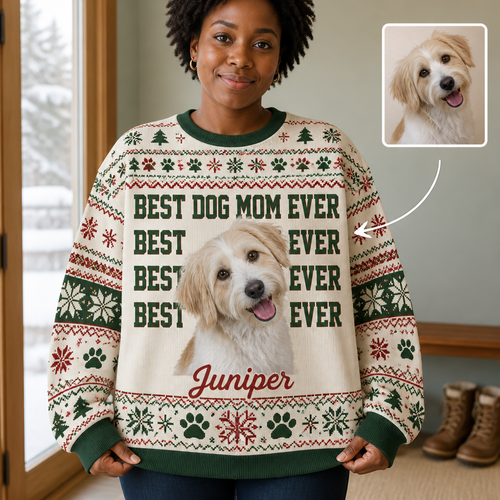 Best Dog Mom Ever – Personalized Photo Ugly Sweatshirt – Christmas Gift hero-6a9e2574eb036db78b3c0c48.png
