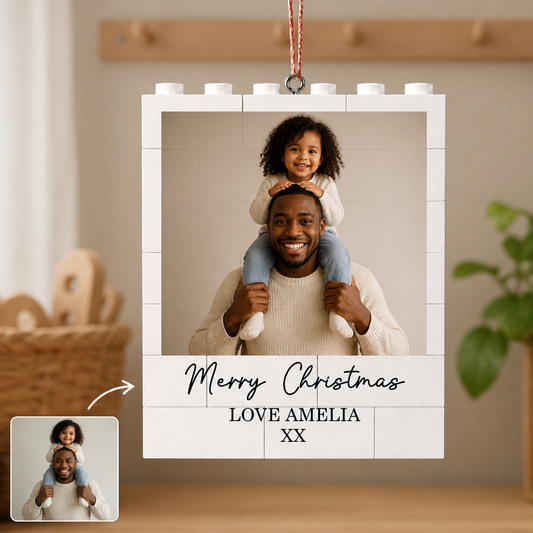 Custom Photo World's Best Daddy Merry Christmas Building Blocks Ornament - Gift For Son. Doughter, Family hero-6aa0b7caf26d56ffd7ef7543.png