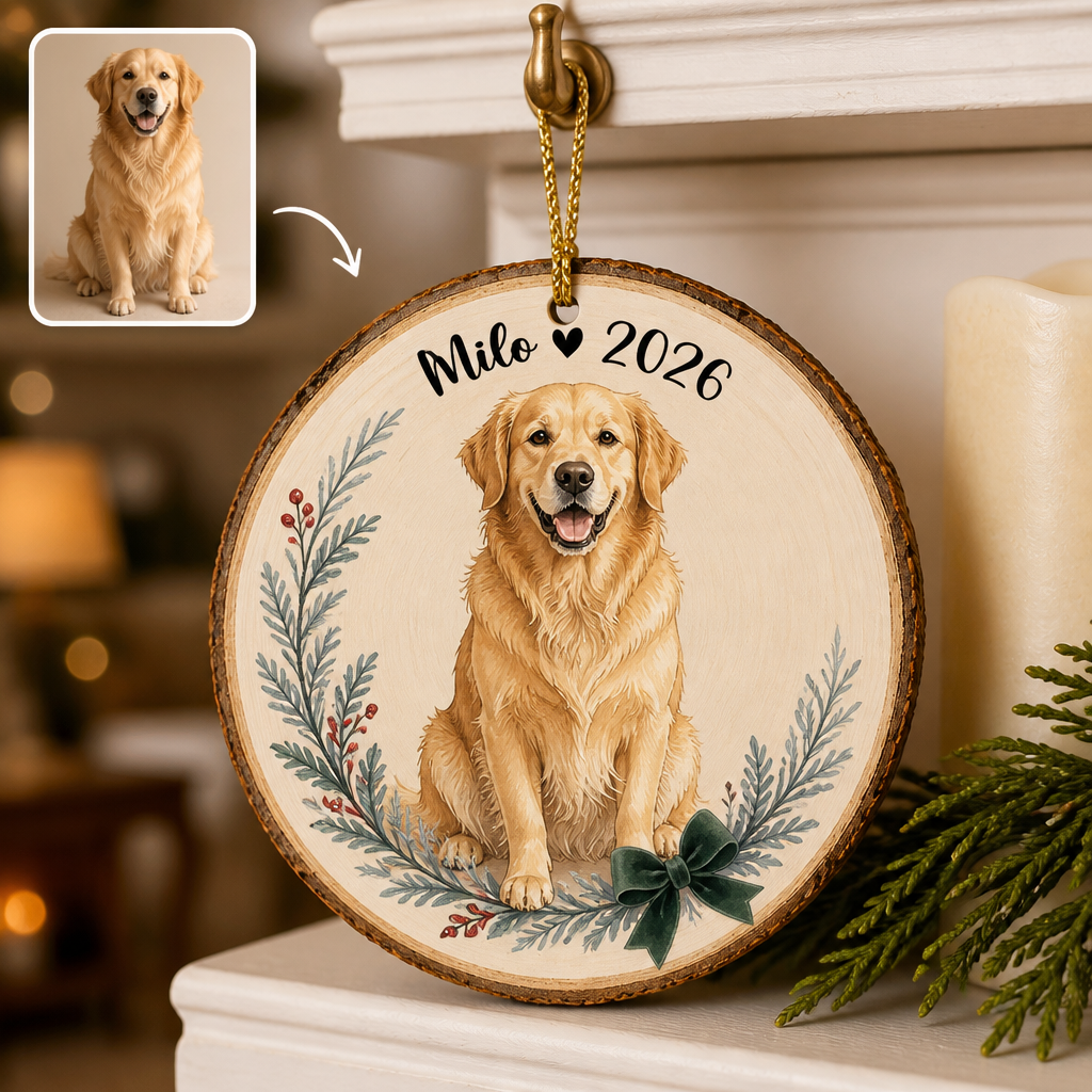 Custom Pet Portrait Ornament – Personalized Dog Cat Ornament with Name & Year | hero-6aa8aa988869426ec8c672b2.png