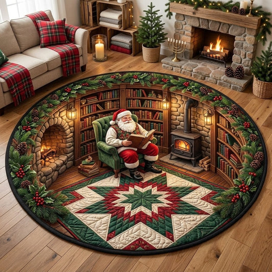 Santa's Reading Nook Rug – 3D Cozy Library Round Christmas Mat hero-6ab09b613c1a03dc5029fb32.jpg