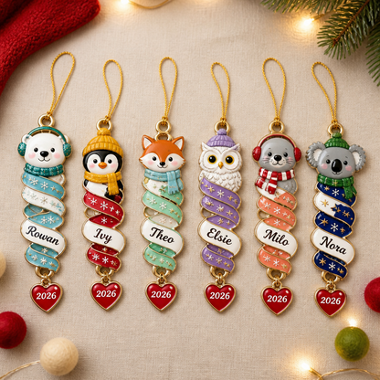 Custom Kids Name Ornament – Winter Animal Ribbon with Year Charm hero-6ab09bf8ebeb7de2efe8e3a2.png