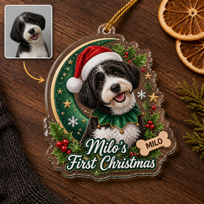 Milo's First Christmas – Personalized Photo Personalized 3D Ornament – Christmas Gift hero-6ab0ab313beb3cd534bc5eee.png