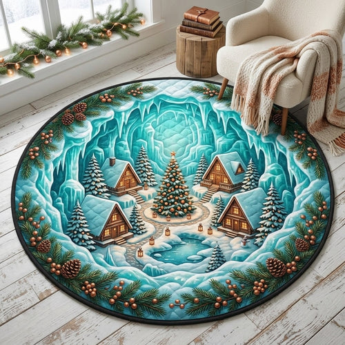 Ice Cave Village Rug – 3D Winter Wonderland Round Christmas Mat hero-6ab0b38810f4a9f12abbee9c.jpg