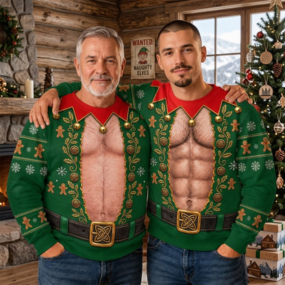 Naughty Elf Sweatshirt – Funny Open Chest Ugly Christmas Sweater hero-6ab236ad304721d650fb0e0f.jpg