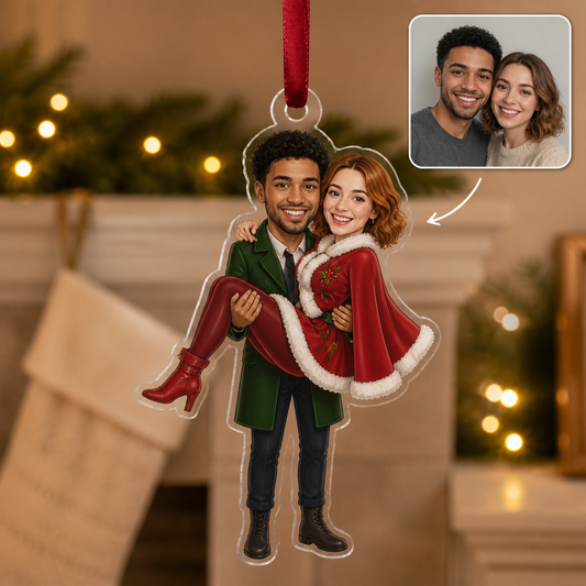 Custom Couple Caricature Ornament – Your Faces, Carried Away hero-6ab23732304721d650fb0e17.png