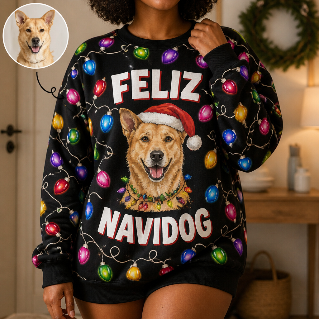 Feliz Navidog – Personalized Photo Ugly Sweatshirt – Christmas Gift hero-6ab346b57c4d05cf89987f38.png