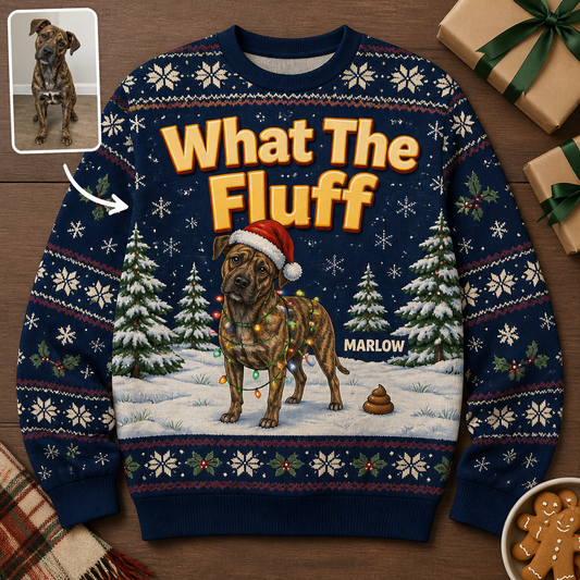 What The Fluff – Personalized Photo Ugly Sweatshirt – Christmas Gift hero-6ab34a452a7f15d1cd7ece1c.png
