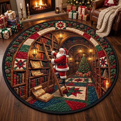 Santa's Library Rug – 3D Quilted-Look Round Christmas Mat hero-6ab34c2780e514c4e2f2c869.jpg