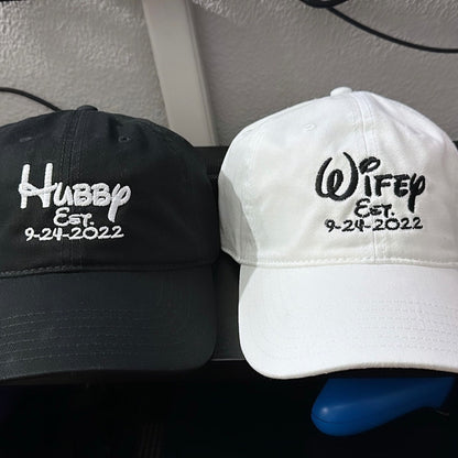 Personalized Hubby and Wifey Embroidered hat, Disney Bride, Custom hat, Just Married, Couples gift, Wedding gift, Engagement gift, Groom iap_1200x1200.4590384383_6oxkfpkd.jpg