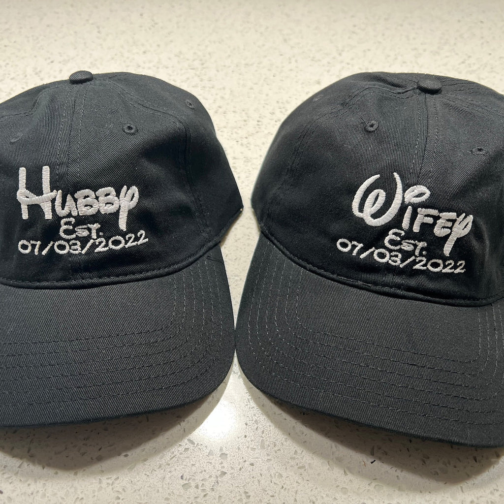Personalized Hubby and Wifey Embroidered hat, Disney Bride, Custom hat, Just Married, Couples gift, Wedding gift, Engagement gift, Groom iap_1200x1200.5077658685_n1ext3qd.jpg