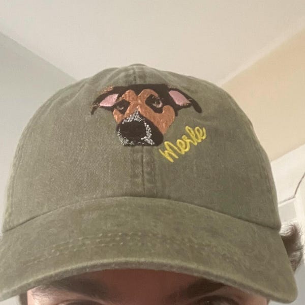 Custom Embroidered Pet Hat, Personalized Dog Portrait Hat, Dog Face, Cat Face, Custom Dog Hat, Custom Cat Hat, Matching Couple Hat iap_600x600.6572361154_eacs0hm2.jpg