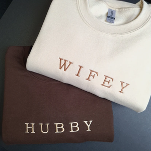 Custom Year Wifey Hubby Embroidered Valentine Sweatshirt Matching Couples Jumper Trendy Girlfriend Gift Unisex Wedding Gift Husband Crewneck il-794xn-4593637530-q3c1.png?v=1690944546