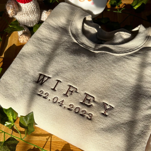 Custom Year Wifey Hubby Embroidered Valentine Sweatshirt Matching Couples Jumper Trendy Girlfriend Gift Unisex Wedding Gift Husband Crewneck il-794xn-4594564847-qexy.png?v=1690944545