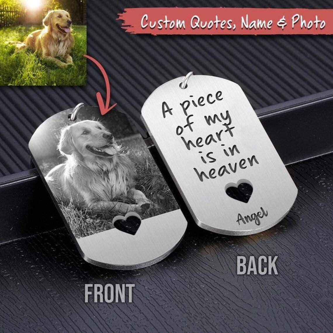 Sympathy Quotes Pet Metal Keychain, Pet Photo Engraved Keychain il_1140xN.3628426903_hbec.jpg