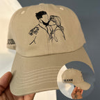 Line Art Portrait Embroidered with Roman Numerals Date on Dad Hat | Couples Embroidery Couples Hat | Couples Hat | Gifts for Her | Gifts for Him il_1140xN.5056553046_i1az.jpg