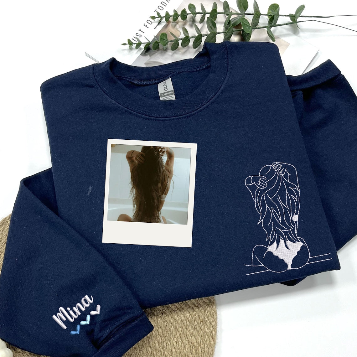 Custom Embroidered Spicy Portrait Sweatshirt Using Your Photo, Personalized Outline Portrait Shirt For Boyfriend Husband, Anniversary Gift il_1140xN.6361982010_q738.jpg