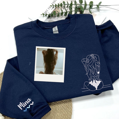 Custom Embroidered Spicy Portrait Sweatshirt Using Your Photo, Personalized Outline Portrait Shirt For Boyfriend Husband, Anniversary Gift il_1140xN.6361982010_q738.jpg