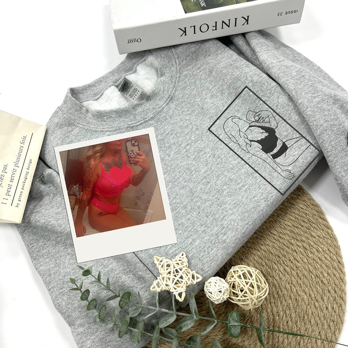 Custom Embroidered Spicy Portrait Sweatshirt Using Your Photo, Personalized Outline Portrait Shirt For Boyfriend Husband, Anniversary Gift il_1140xN.6361983306_hgu5.jpg