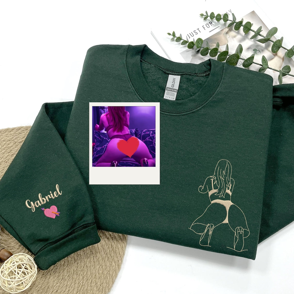 Custom Embroidered Spicy Portrait Sweatshirt Using Your Photo, Personalized Outline Portrait Shirt For Boyfriend Husband, Anniversary Gift il_1140xN.6361984660_s5tw.jpg