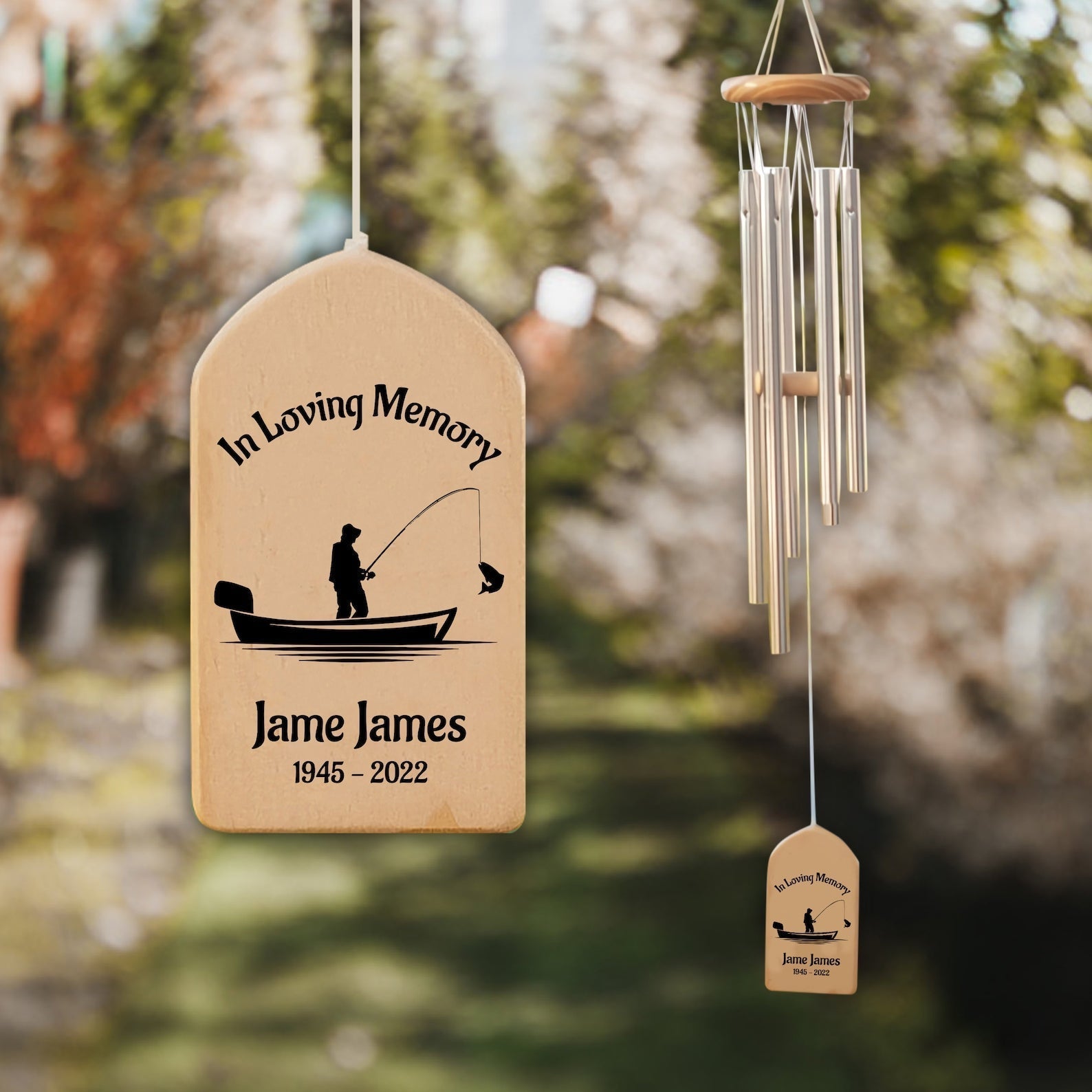 Fishing With The Angels Fisherman Memorial Personalized Wind Chime, Remembrance Loss Gift, Father Husband Sympathy In Loving Memory Sign il_1588xN.3668857556_py8v_89fb7508-92d3-4811-bef5-923b02ce1013.jpg