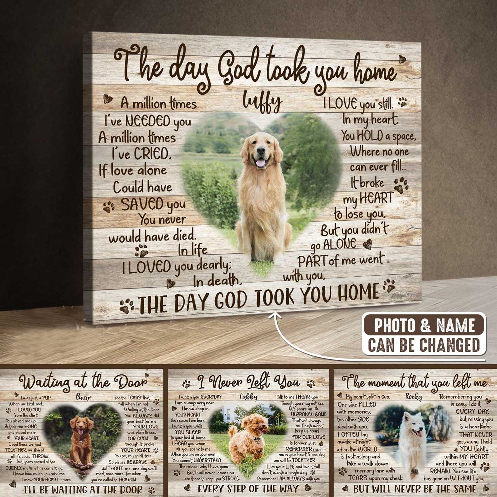 Custom Photo Pet Memorial Canvas, Dog Passed Away Gift, Pets In Remembrance, Cat Memorial Gift, Pet Loss Gifts, Loss of Dog Gift, Dog Canvas il_1588xN.4364485746_r1of.jpg