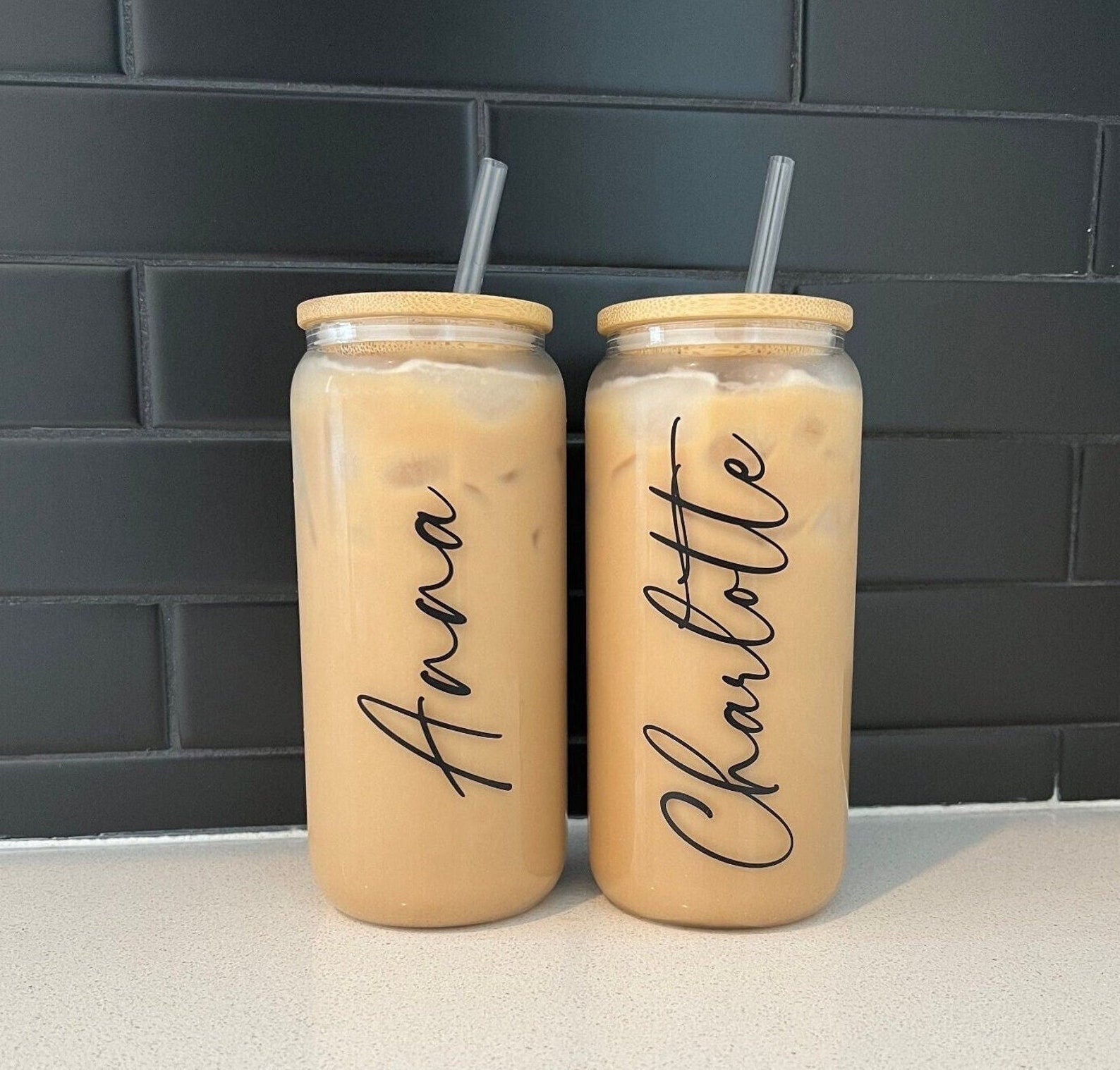 Personalized Iced Coffee Cup, 20oz Glass Cup, Custom Beer Can Glass with Lid and Straw, Bridesmaid Gift, Bridesmaid Proposal il_1588xN.5118084315_9jyz.jpg