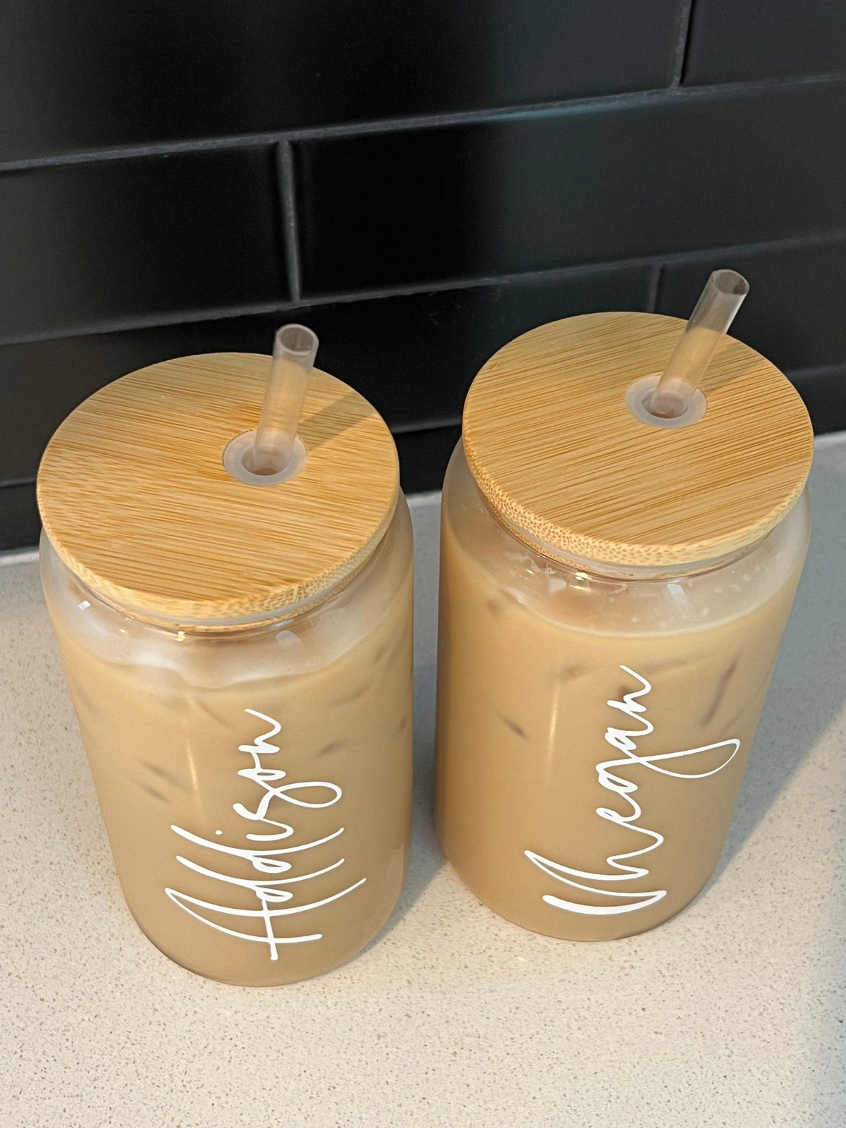 Personalized Iced Coffee Cup, 20oz Glass Cup, Custom Beer Can Glass with Lid and Straw, Bridesmaid Gift, Bridesmaid Proposal il_1588xN.5118133157_ne0s.jpg