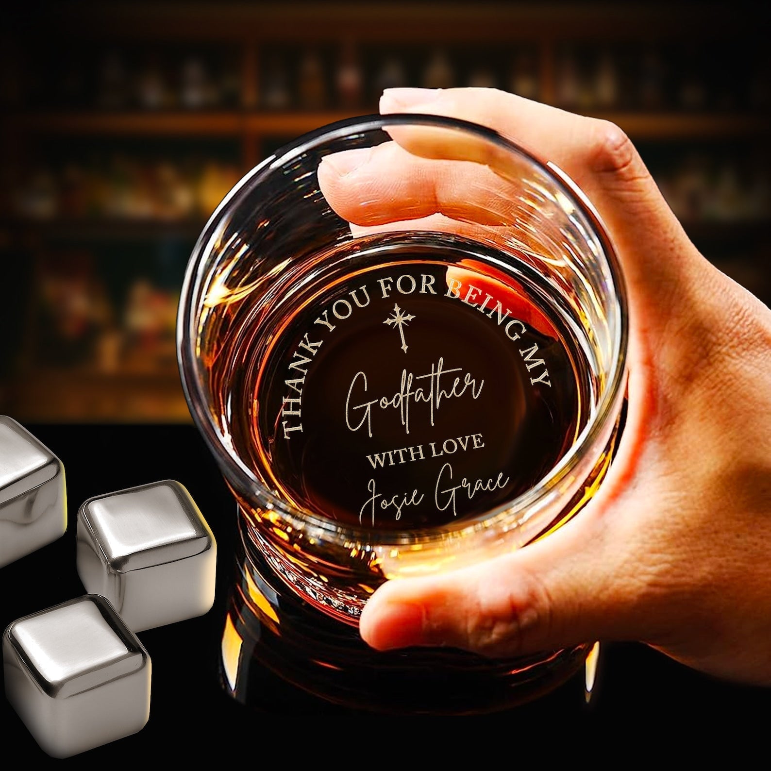 Custom Father's Day Gifts for Godfather - Personalized Godfather Gift on Rock Glass - Whiskey Glass Gifts from Goddaughter il_1588xN.5977936070_245f.jpg