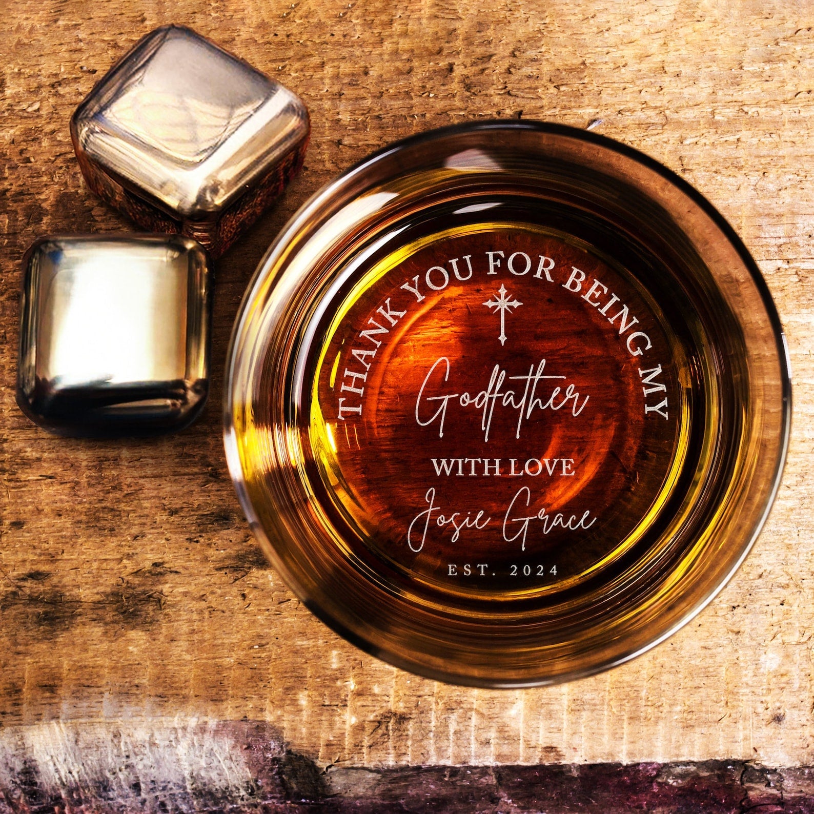 Custom Father's Day Gifts for Godfather - Personalized Godfather Gift on Rock Glass - Whiskey Glass Gifts from Goddaughter il_1588xN.6026002603_16el.jpg