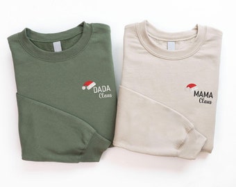 Embroidered Christmas Family Sweatshirt, Embroidery Xmas Matching Sweater, Mama Claus Sweater, Dada Claus Gift, Embroidery Santa Hat Sweater il_340x270.6203617142_o99w.jpg