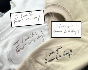 Custom Your Handwriting Embroidered Sweatshirt, Embroidered Couple Message Shirt, Couple Matching Sweatshirt, Personalized Gift For Him Her il_340x270.6384313196_fkrg.jpg
