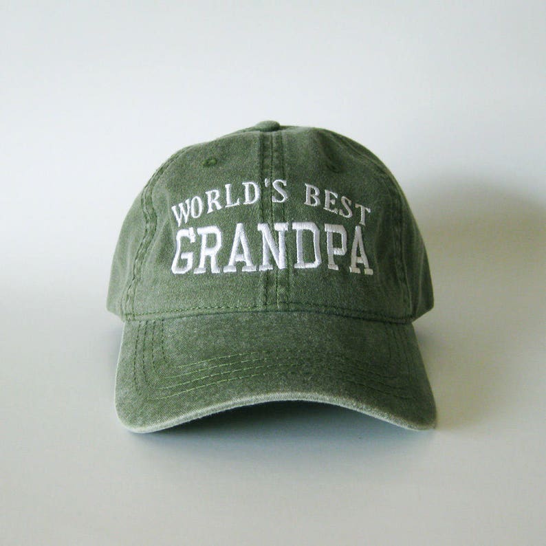 World s Best Grandpa Hat Embroidered Vintage Dad Cap, Gift for Grandpa, Father s Day Gift, Custom Baseball Cap for Grandfather