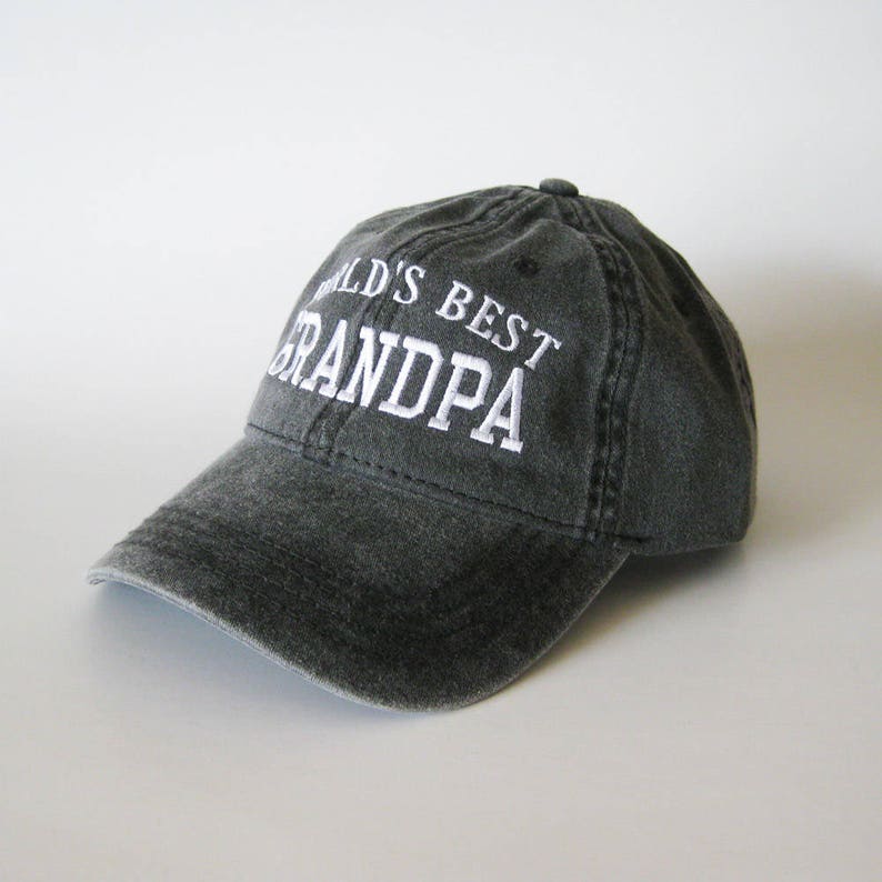 World s Best Grandpa Hat Embroidered Vintage Dad Cap, Gift for Grandpa, Father s Day Gift, Custom Baseball Cap for Grandfather