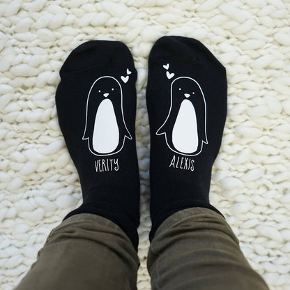 Penguin Socks - Penguin Couple Socks - Valentine Penguin Socks - Penguin Gift - Personalised Valentines Socks - Couple Gift il_794xN.1410010450_enwl.jpg