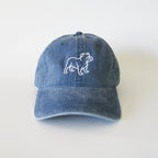 Bulldog Embroidered Dad Hat Vintage Washed Baseball Cap, Cute Dog Lover Gift, Pet Owner Hat, Animal Embroidery Unisex Casual Cap