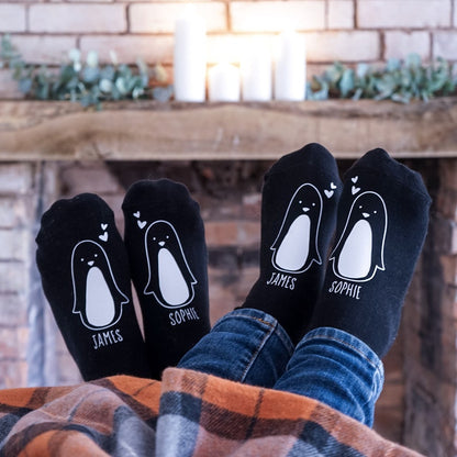 Penguin Socks - Penguin Couple Socks - Valentine Penguin Socks - Penguin Gift - Personalised Valentines Socks - Couple Gift il_794xN.1726538243_jmhz.jpg