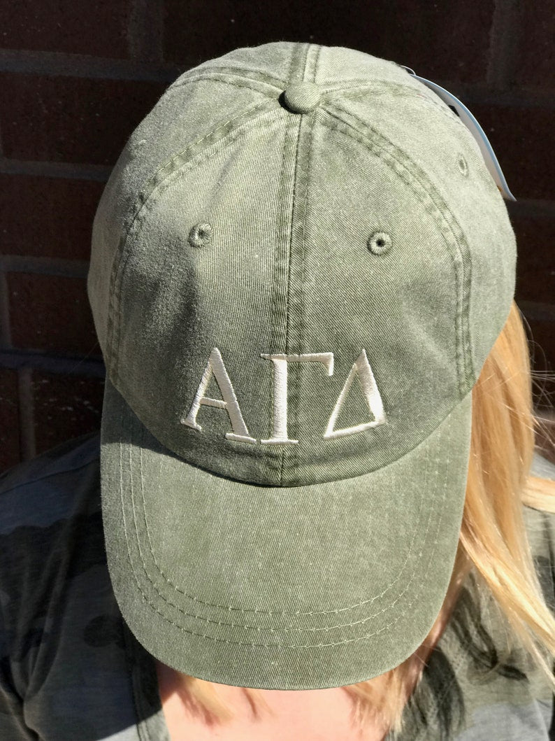 Custom Embroidered Billboard Greek Letters Baseball Cap - Officially Licensed Greek Baseball Cap - Sorority Hat - Back To School Outfit