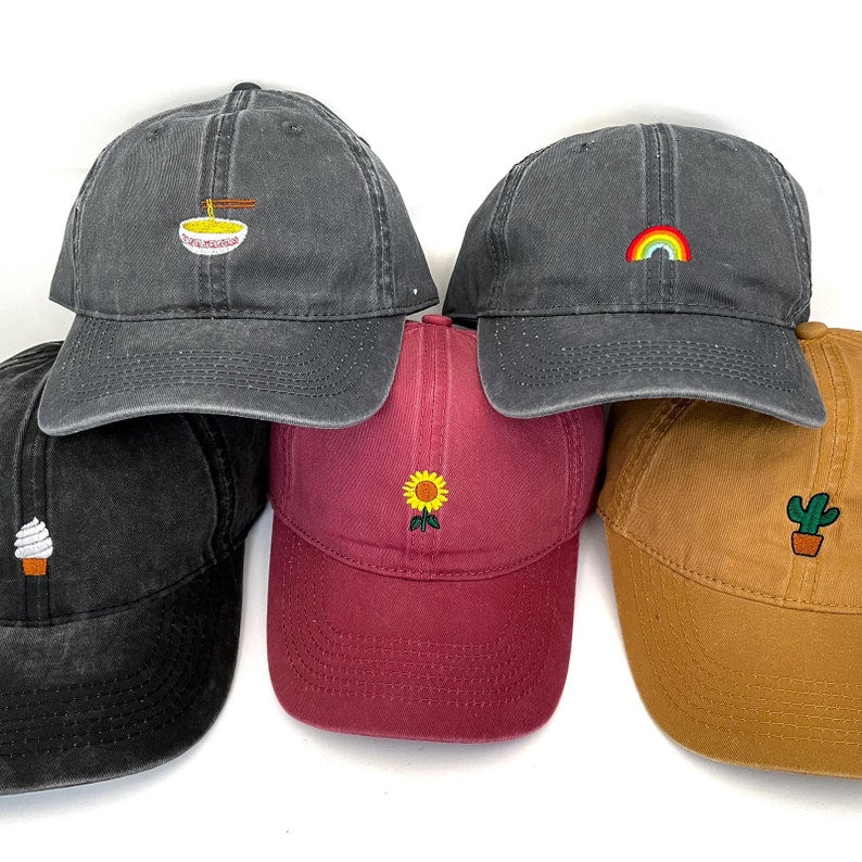 Baseball Hat with Embroidery - Embroidered & Cap Color of your choice! Dad Hat - Birthday Valentine's Day Gift