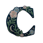 Botanical Letter Patches - Embroidered Applique Letters - Choose Your Letter or Initial! Flowers, Moon, & Stars Details!