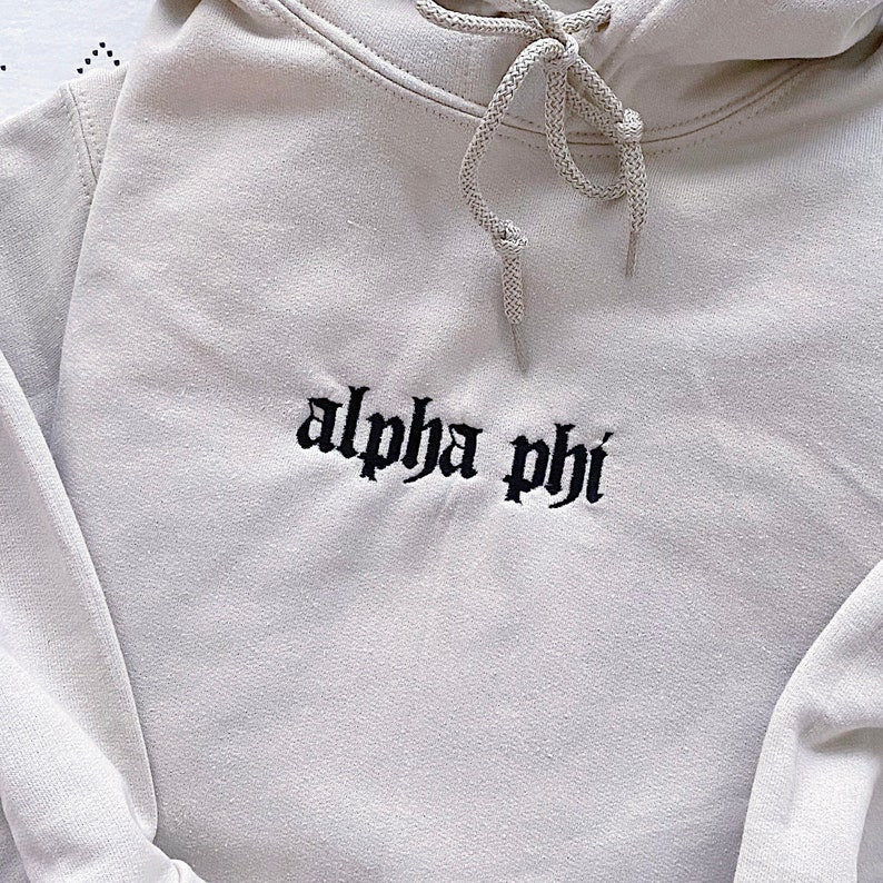 Old English Sorority Chapter Greek Letter Hoodie Sweatshirt / Gildan Hoodie Sweatshirt / Big Little Family Letter Hoodie Sweatshirts