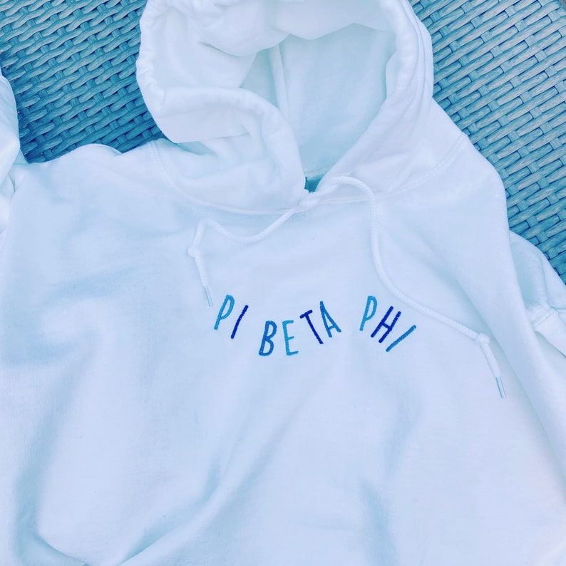 Big Breaker (Shades of Blue) Sorority Greek Letter Hoodie Sweatshirt / Gildan Hoodie Sweatshirt / Big Little Family Letter Hoodie Sweatshirt