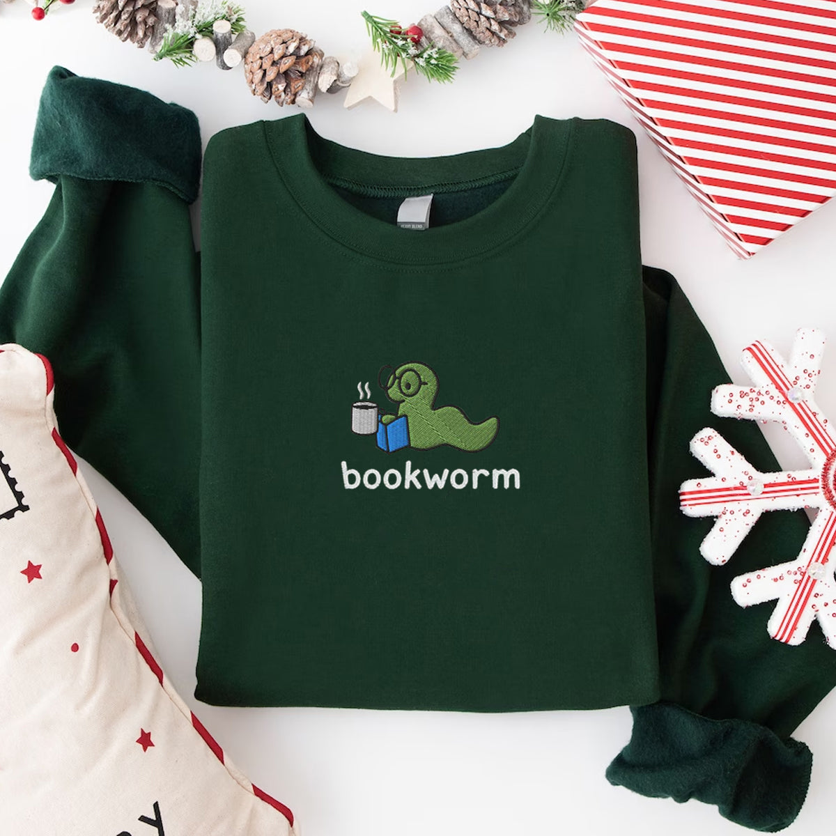 Bookworm Embroidered Tee, Cute Shirt for Readers, Book Lover Gift, Bookish Shirt, Aesthetic Bookworm T-Shirt-Hoodie-Sweatshirt, Reading Shirt