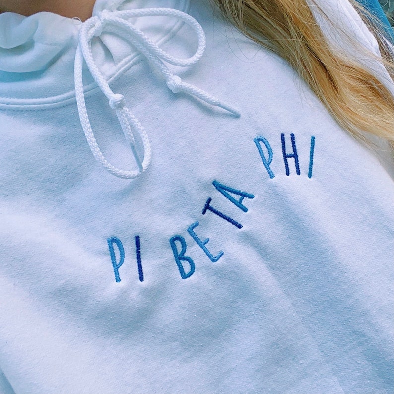 Big Breaker (Shades of Blue) Sorority Greek Letter Hoodie Sweatshirt / Gildan Hoodie Sweatshirt / Big Little Family Letter Hoodie Sweatshirt