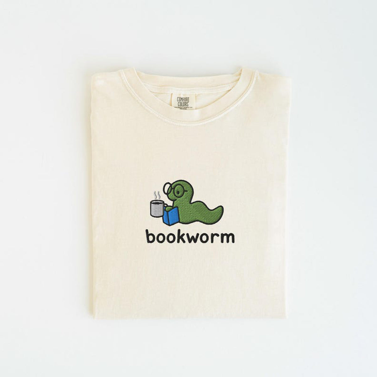Bookworm Embroidered Tee, Cute Shirt for Readers, Book Lover Gift, Bookish Shirt, Aesthetic Bookworm T-Shirt-Hoodie-Sweatshirt, Reading Shirt